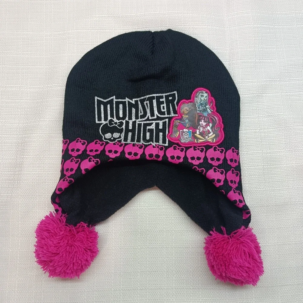 Monster High Winter‎ Hat With Sides Over Ears PomPoms 2012